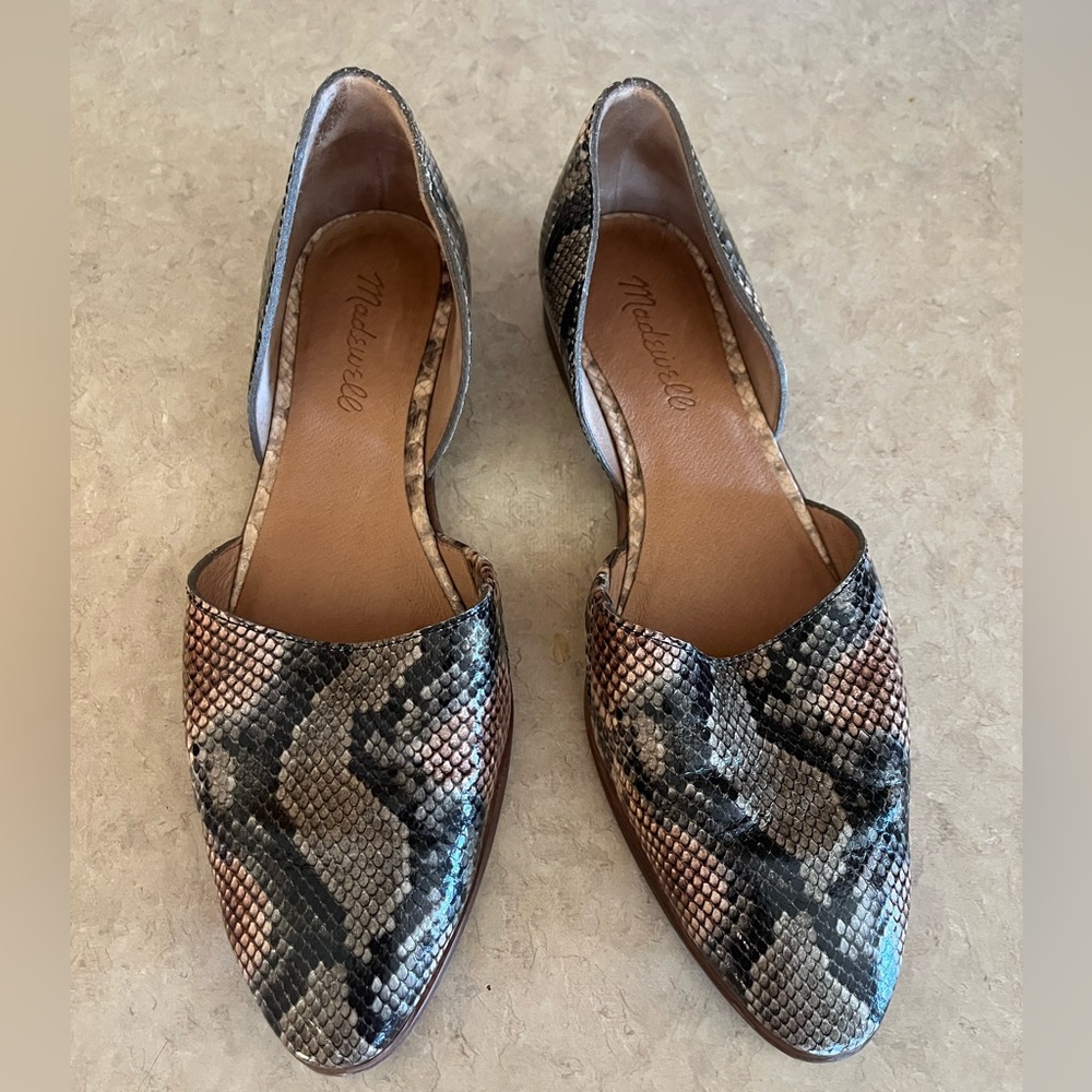 Madewell Snakeskin Flats | 7.5